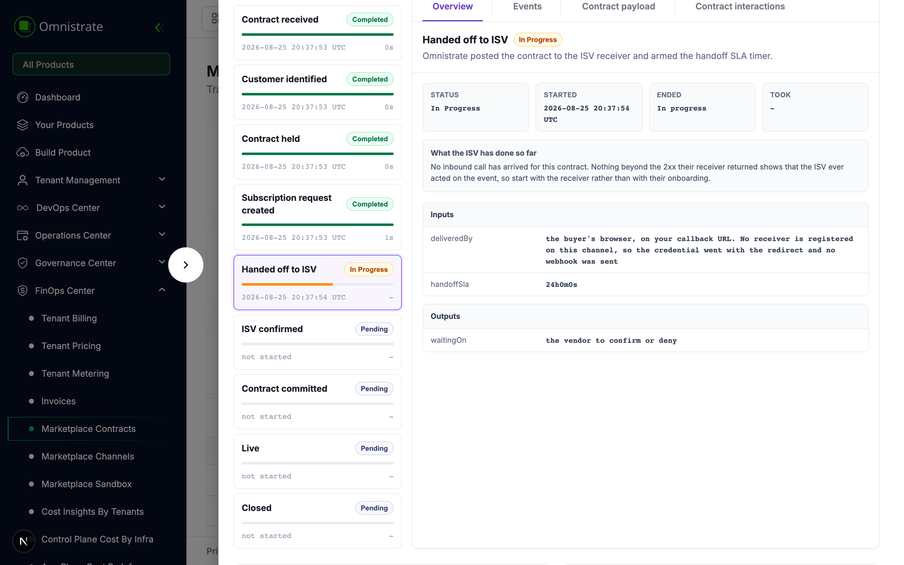 The handoff stage, showing how the buyer reached you